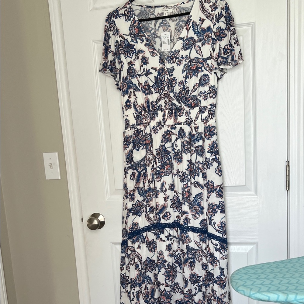 Maurices Blue and White Floral Maxi Dress